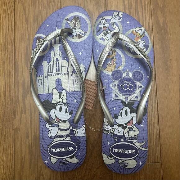 Mickey And Minnie Mouse Disney100 Flip Flops by Havaianas size 11/12 NEW - Picture 1 of 7